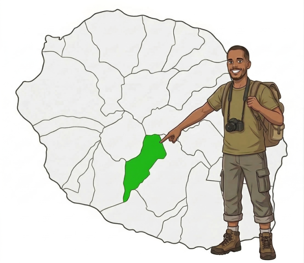 carte de l'Entre-Deux à La Réunion